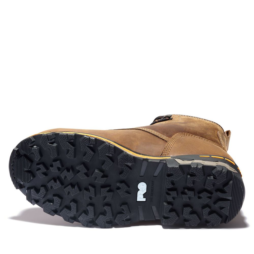 Timberland Μποτακια Εργασίας Ανδρικα Καφε - Pro® Boondock 6\" Comp Toe - Greece 0512439-EH